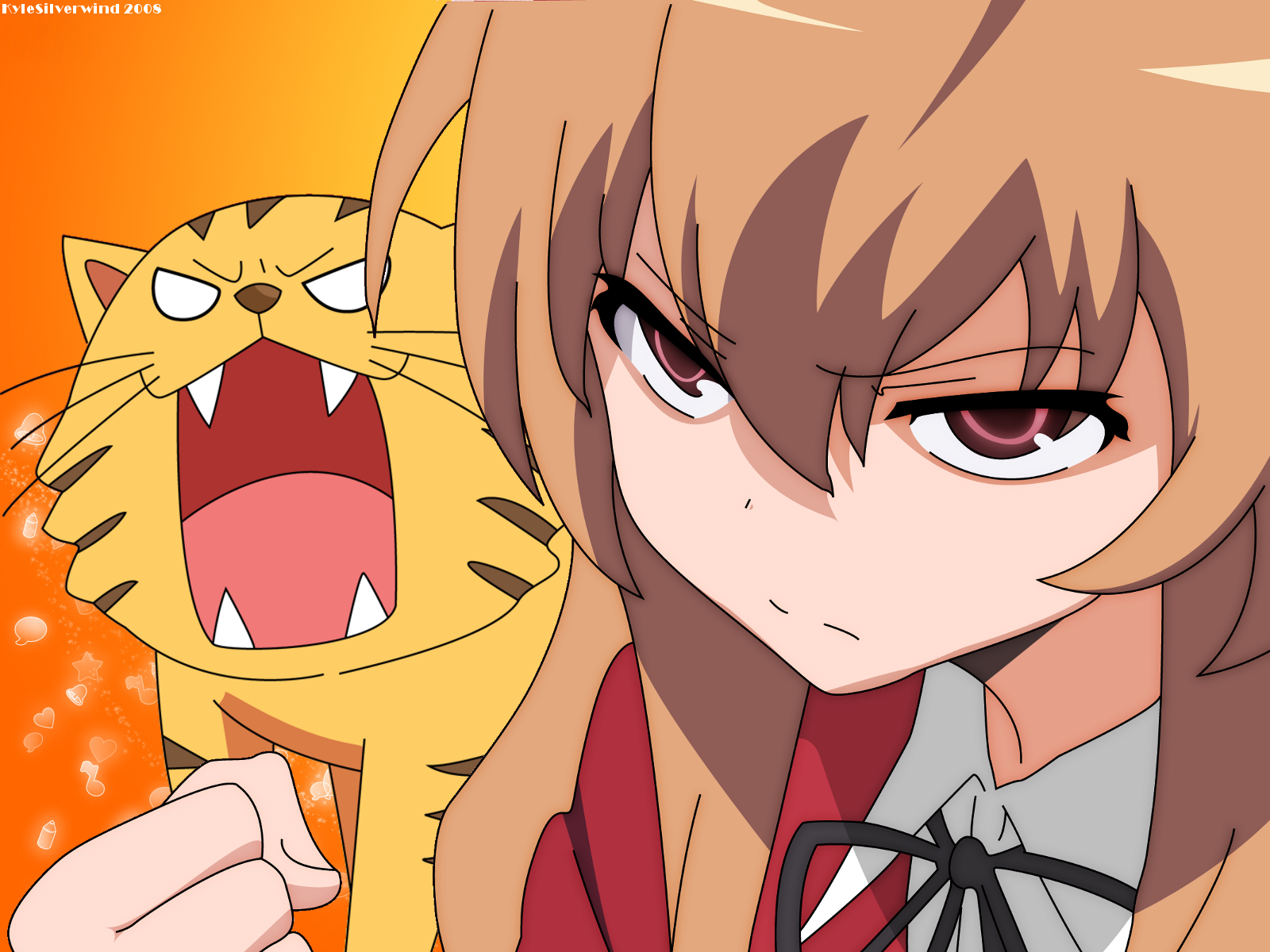 aisaka_taiga, animal, palmtop_tiger, tiger, toradora