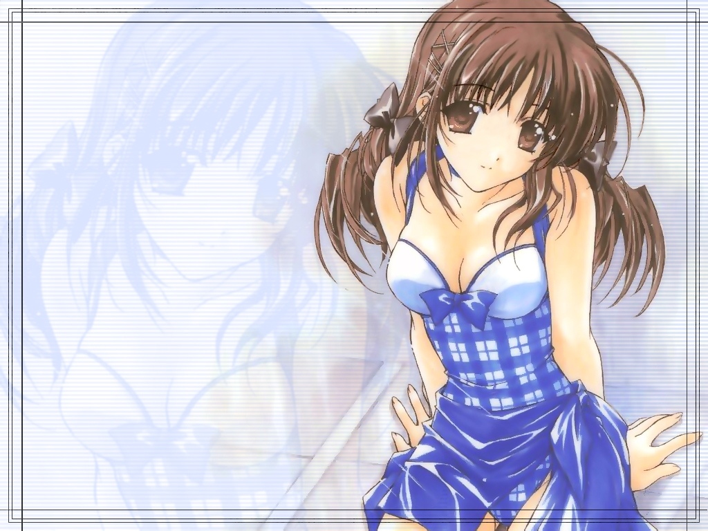 brown_eyes, brown_hair, hasumi_elan, swimsuit, zoom_layer