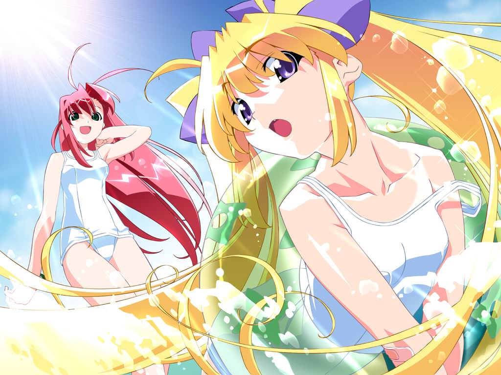 blonde_hair, da_capo, poyoyon_rokku, school_swimsuit, shirakawa_kotori, swimsuit, tagme, tan_lines