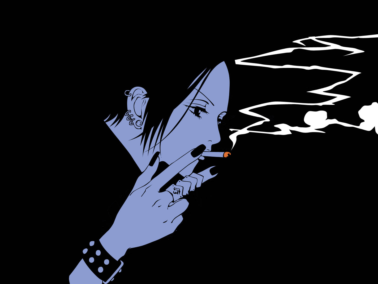 black, cigarette, nana, osaki_nana, smoking