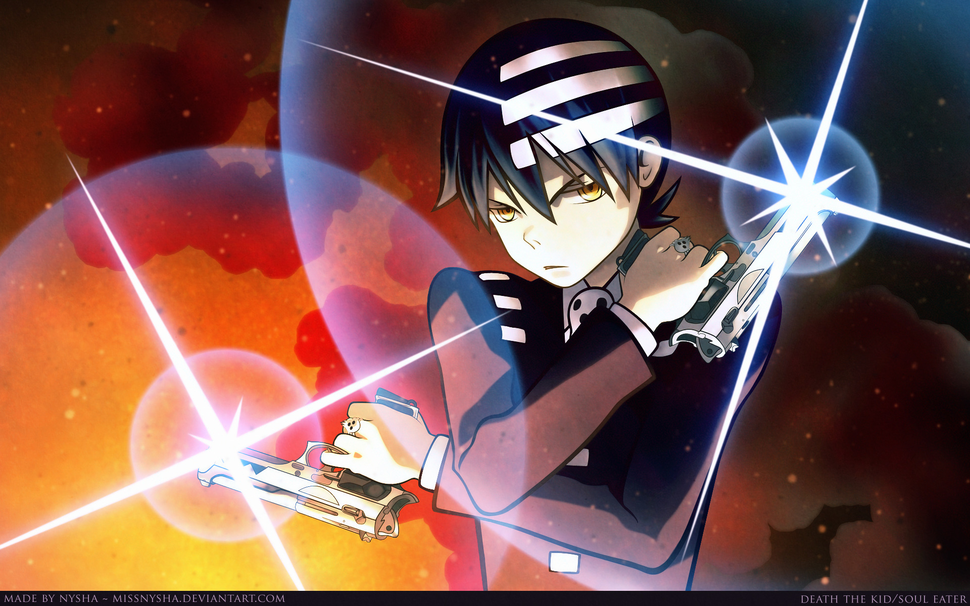 death_the_kid, gun, missnysha, soul_eater, watermark, weapon