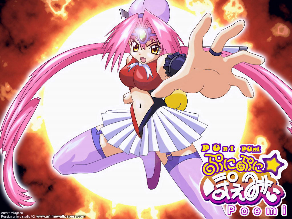 pink_hair, puni_puni_poemi, yellow_eyes