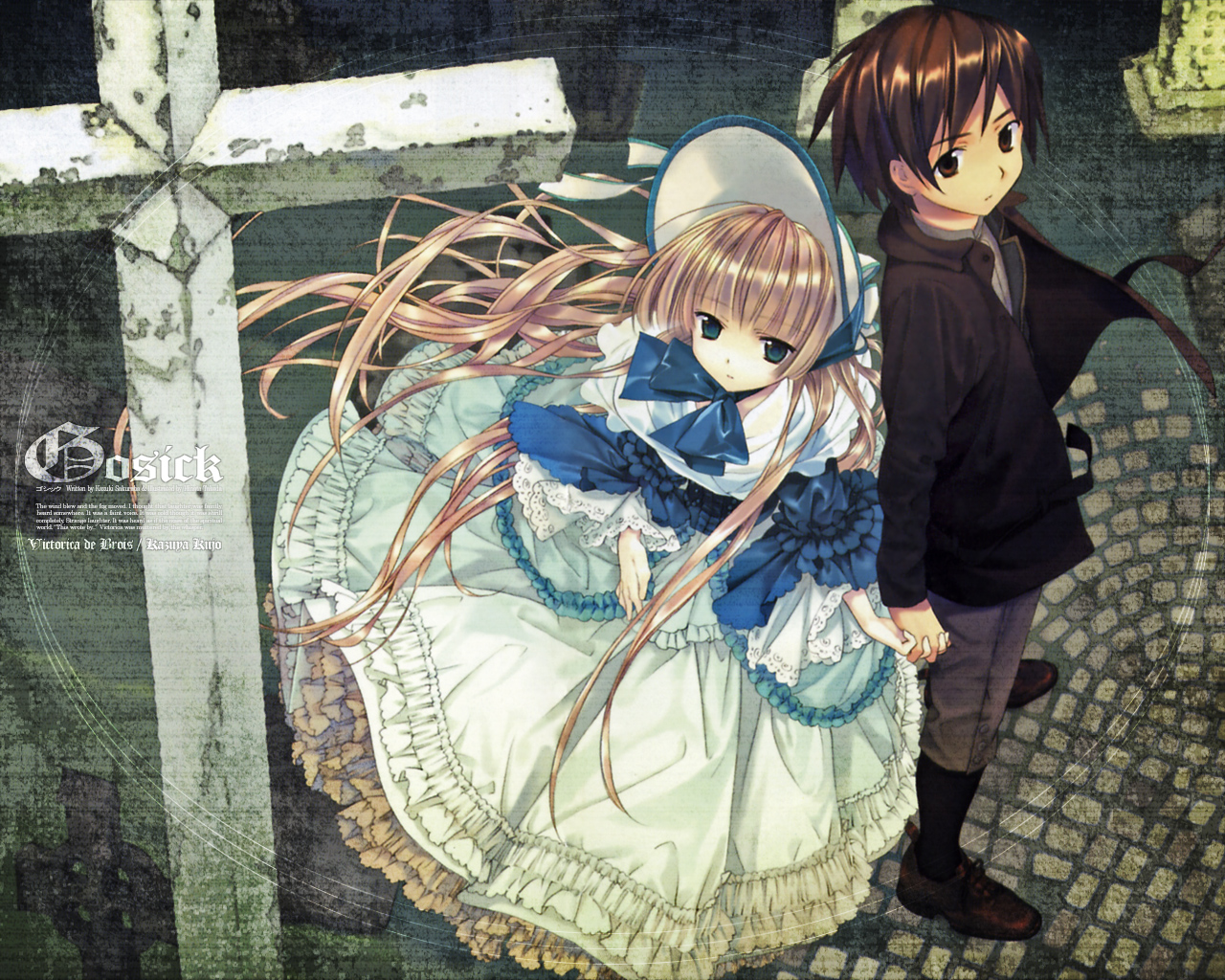 dress, gosick, goth-loli, hat, kujou_kazuya, lolita_fashion, takeda_hinata, victorique_de_broix