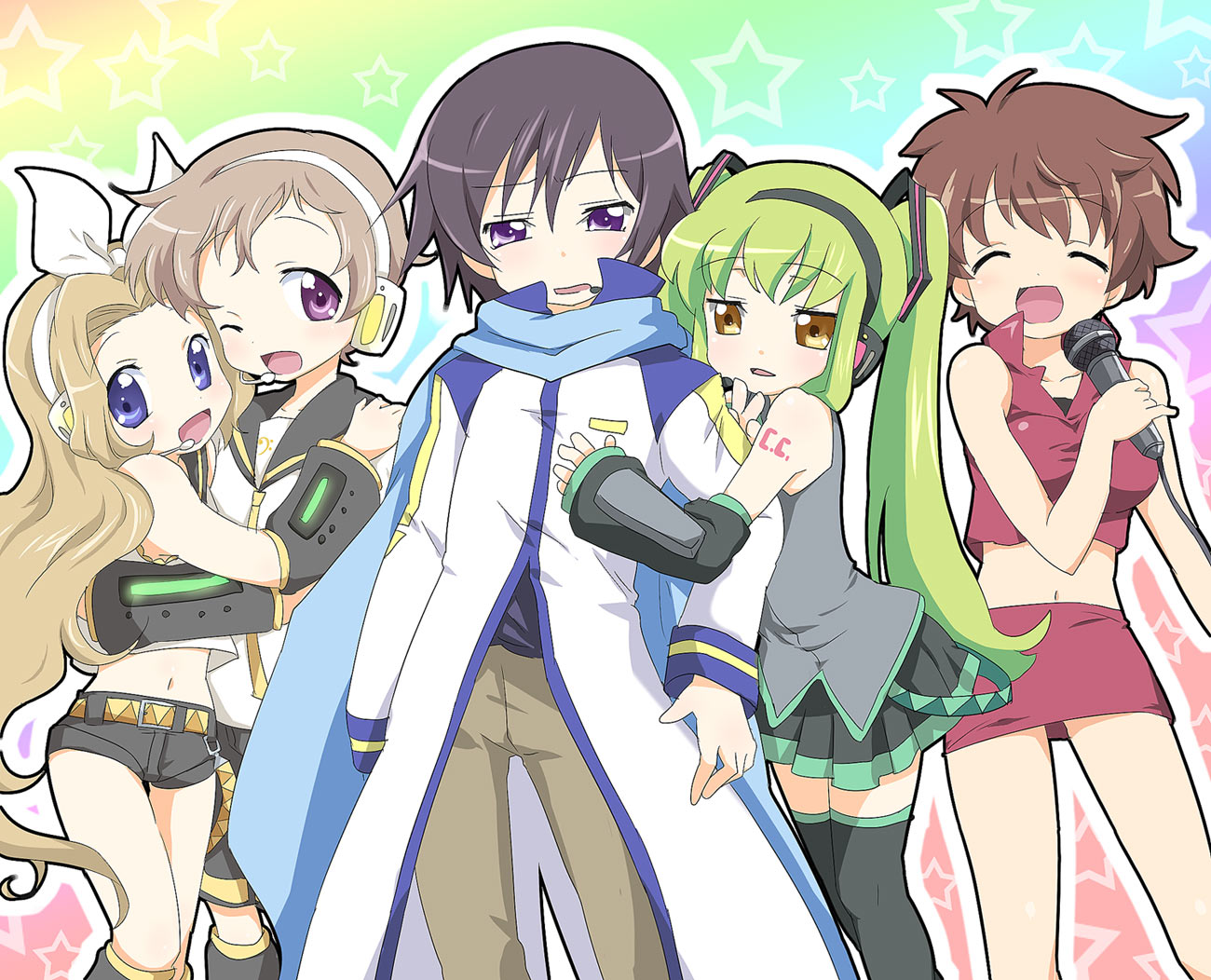 cc, code_geass, kururugi_suzaku, lelouch_lamperouge, male, maruki_(punchiki), nunnally_lamperouge, parody