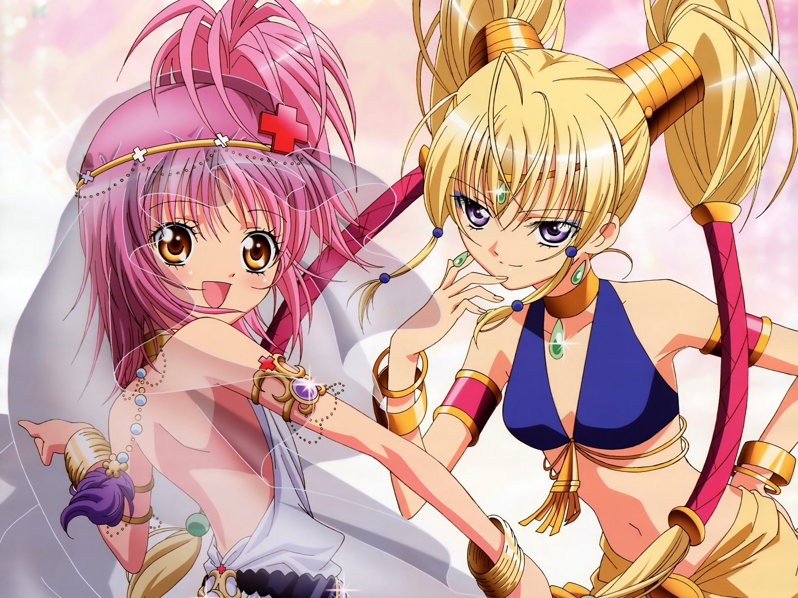 hinamori_amu, hoshina_utau, peach-pit, pink_hair, shugo_chara, yellow_eyes
