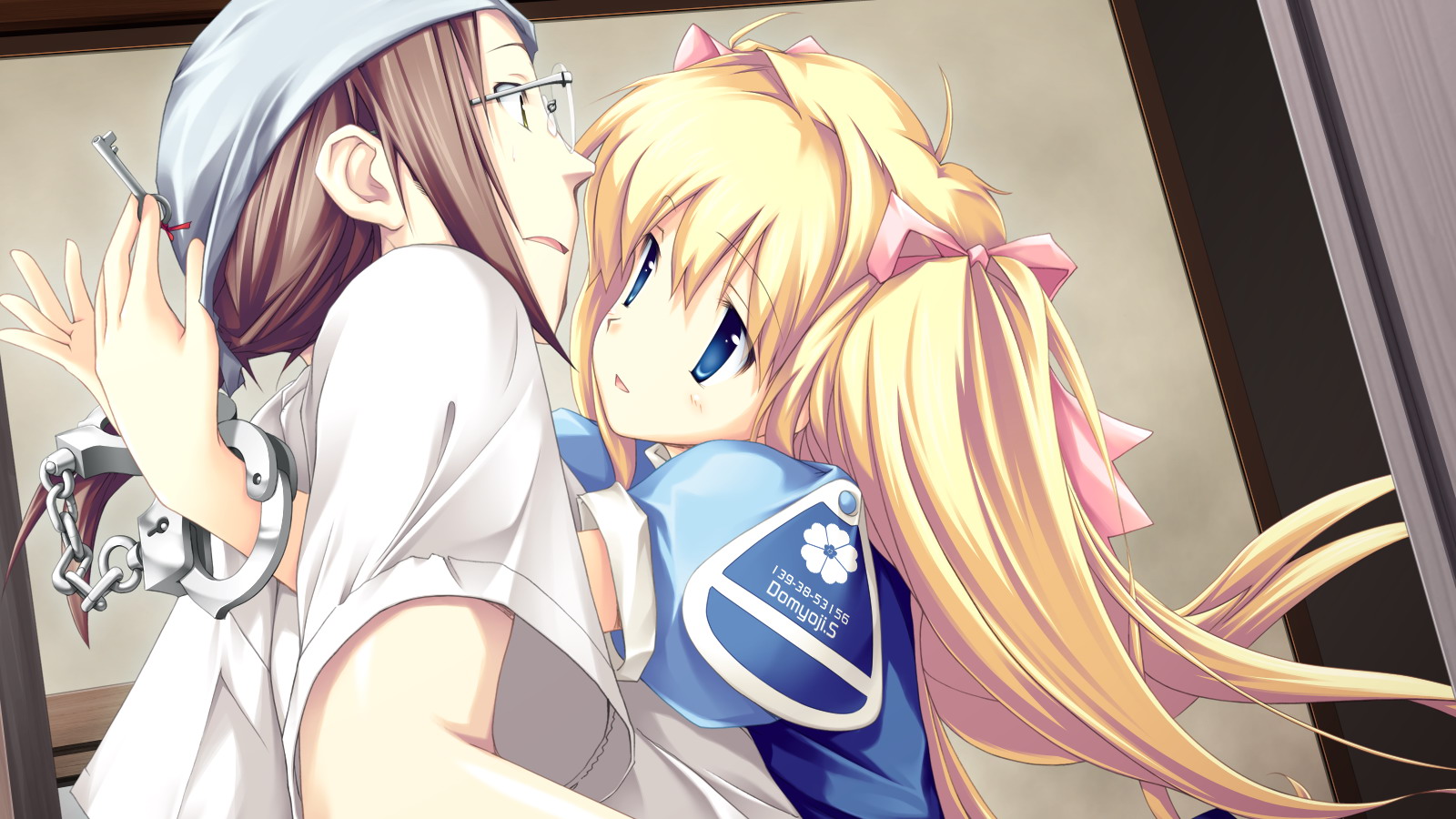 blonde_hair, blue_eyes, doumyouji_sakura_(volume7), fue, long_hair, male, rococoworks, tsujiura_yashiro