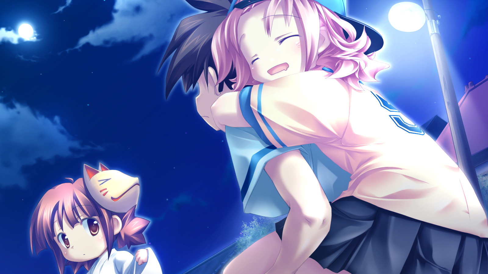 fue, japanese_clothes, kino_kyouka, loli, male, mask, miko, rococoworks