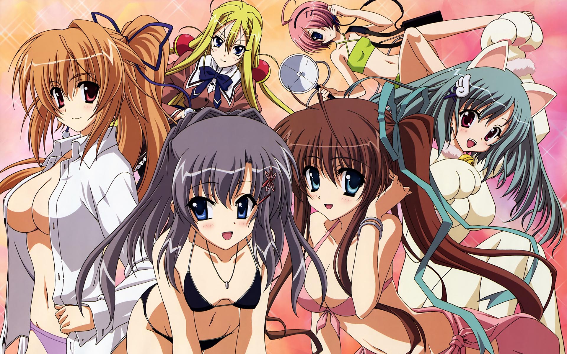 akane_iro_ni_somaru_saka, ayanokouji_karen, bikini, breasts, cleavage, katagiri_yuuhi, kiryu_tsukasa, nagase_minato