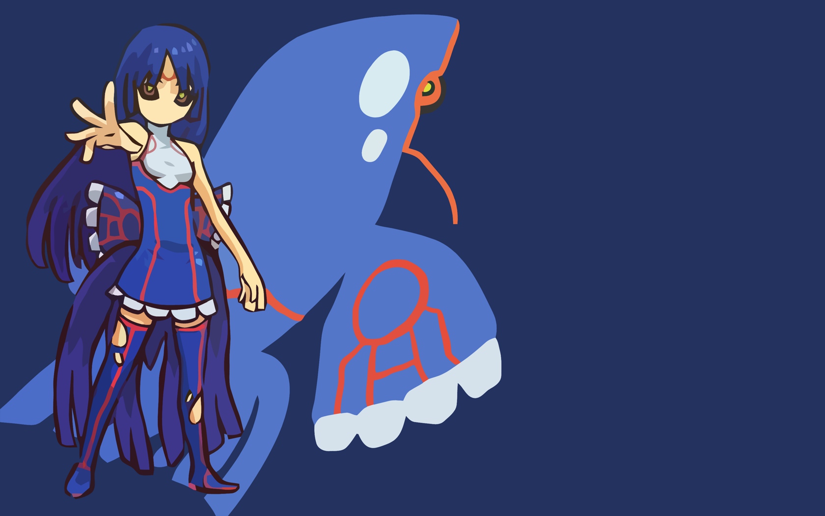anthropomorphism, blue, hitec, kyogre, moemon, pokemon