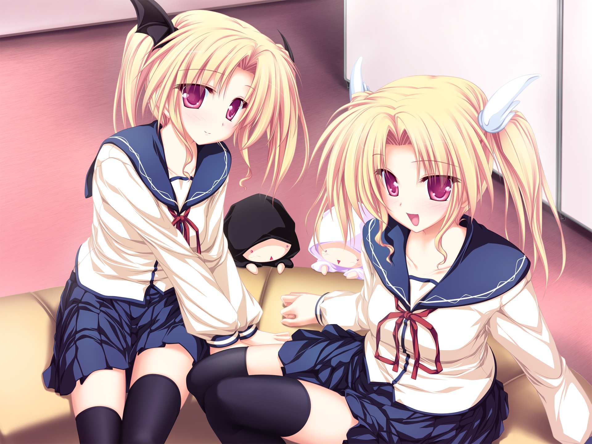 magus_tale, nina_geminis, rena_geminis, school_uniform, tenmaso, thighhighs, whirlpool