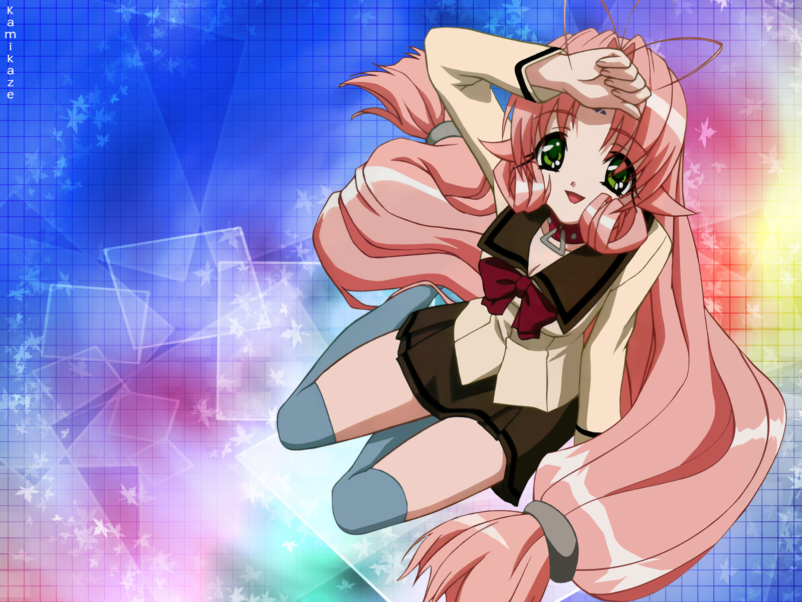 dears, green_eyes, long_hair, miu_(dears), pink_hair