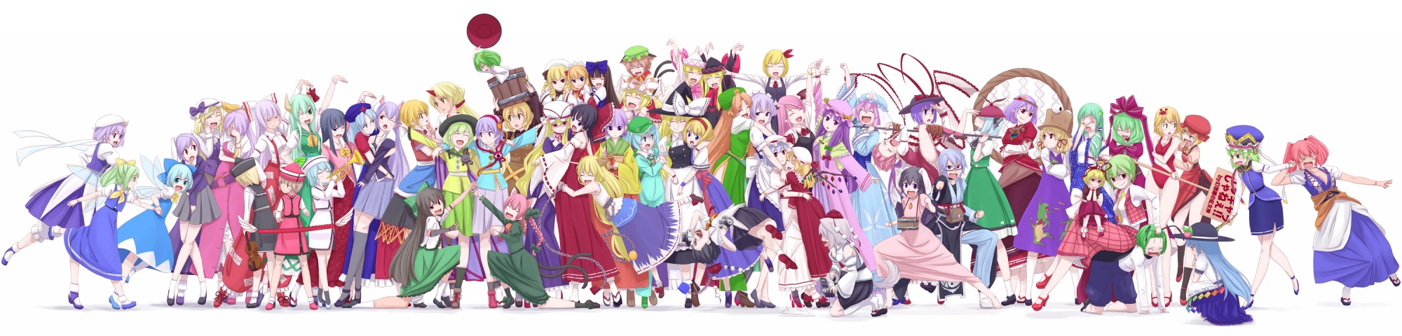 aki_minoriko, aki_shizuha, alice_margatroid, animal_ears, bunny_ears, bunnygirl, catgirl, chen