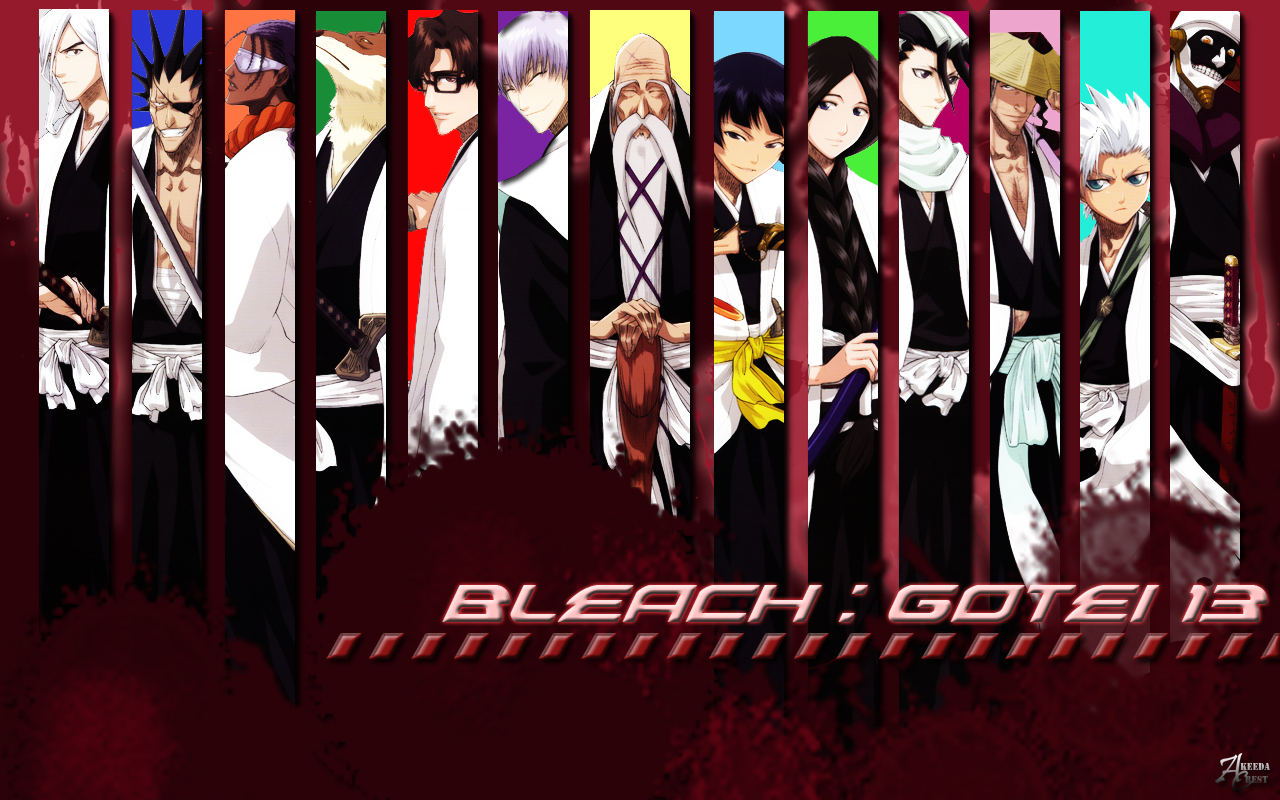 aizen_sousuke, bleach, hitsugaya_toushirou, ichimaru_gin, komamura_sajin, kuchiki_byakuya, kurotsuchi_mayuri, kyoraku_shunsui