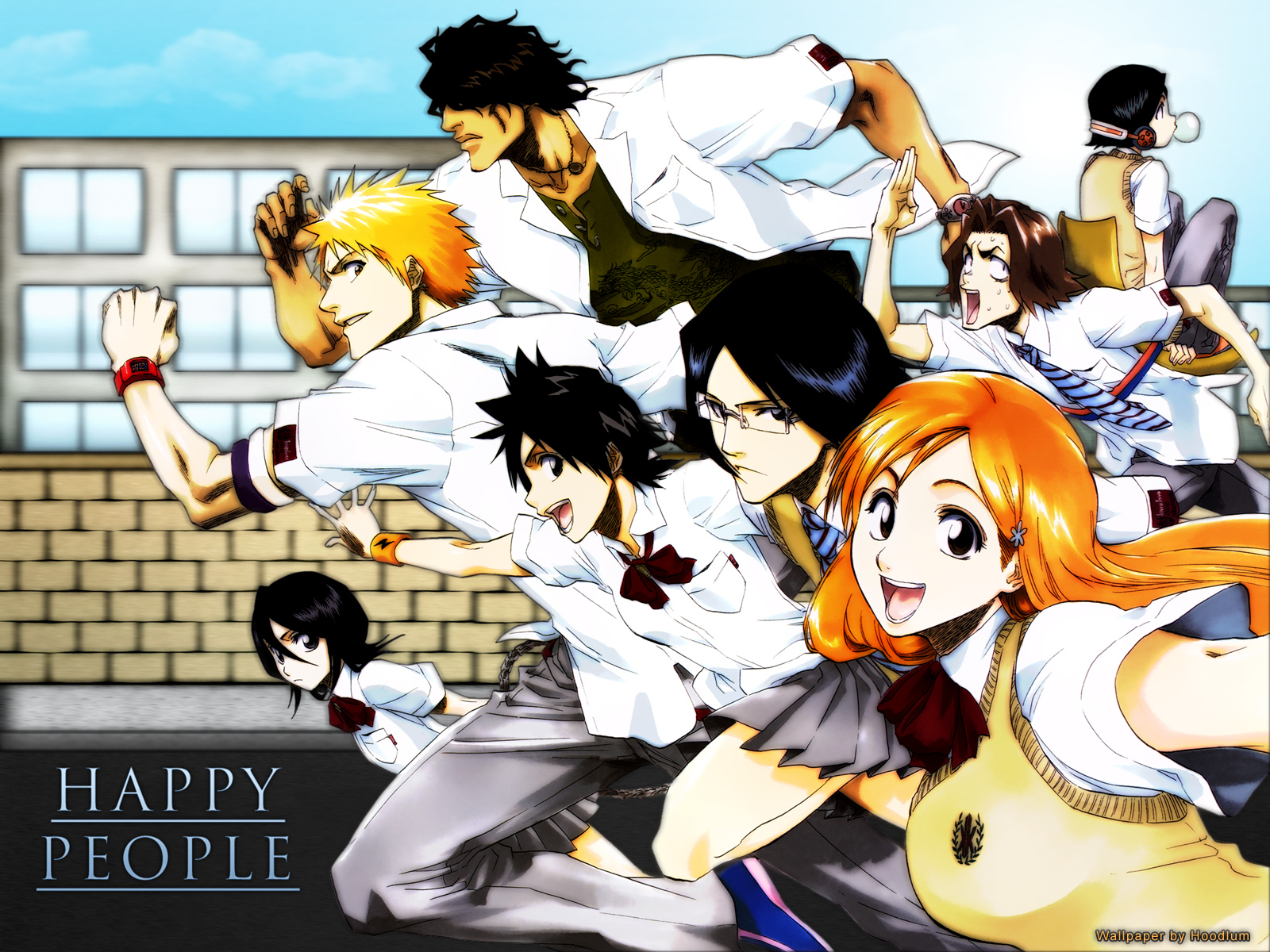 arisawa_tatsuki, asano_keigo, bleach, inoue_orihime, ishida_uryuu, kojima_mizuiro, kuchiki_rukia, kurosaki_ichigo