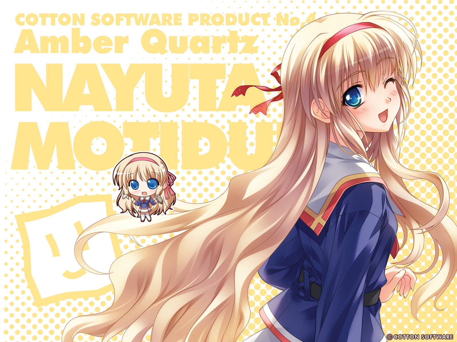 amber_quartz, blonde_hair, blue_eyes, chibi, motizuki_nayuta