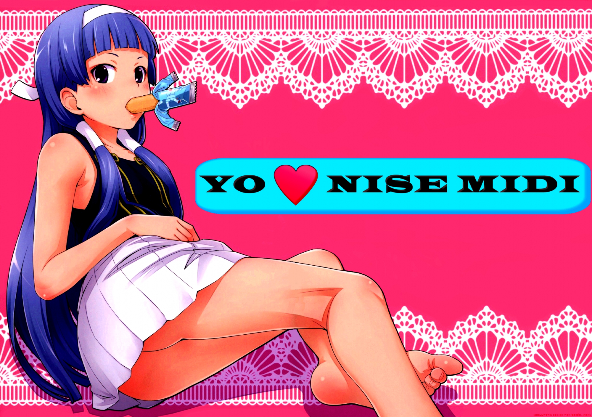 ass, blue_hair, ha-ru, kannagi_crazy_shrine_maidens, long_hair, nagi, nopan, purple_eyes