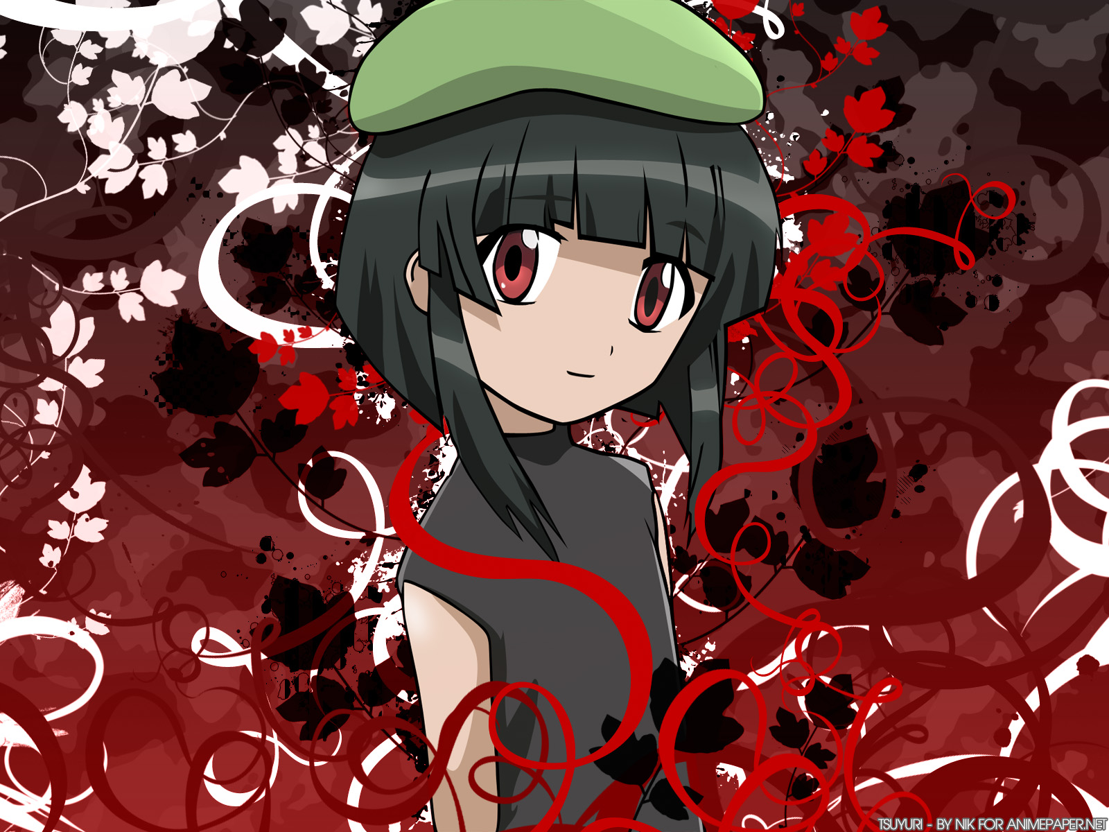 black_hair, doujin_work, red_eyes, short_hair, tsuyuri, vector