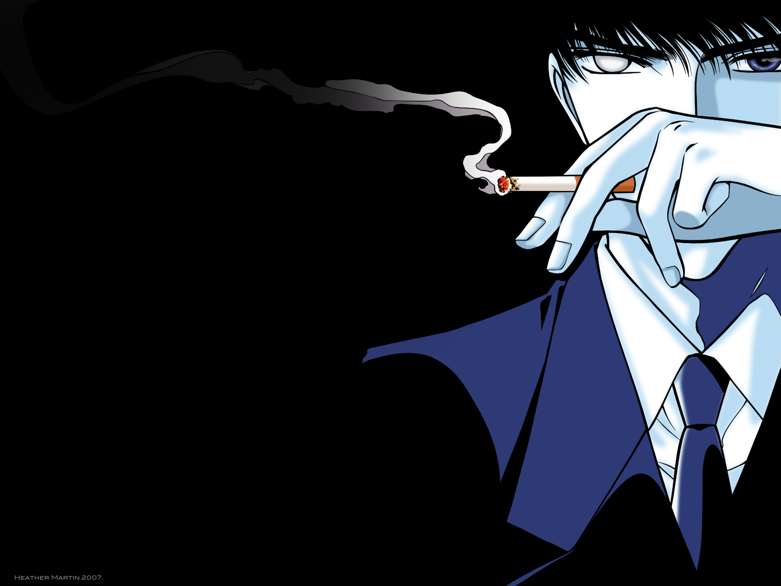 cigarette, clamp, seishirou, x