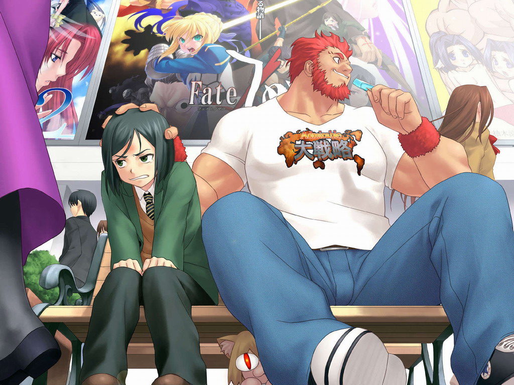animal_ears, aozaki_aoko, aqua_eyes, arcueid_brunestud, artoria_pendragon_(all), assassin, black_hair, brown_hair