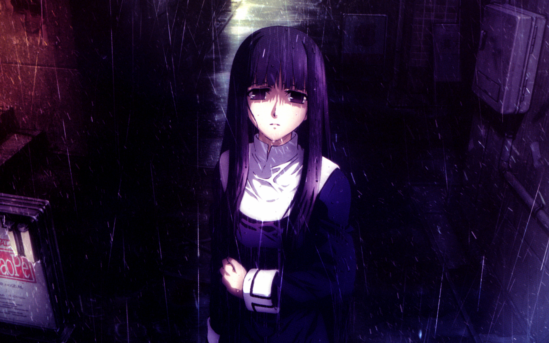 asagami_fujino, kara_no_kyoukai, rain, water