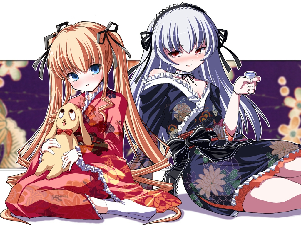 japanese_clothes, rozen_maiden, shinku, shinshin, suigintou