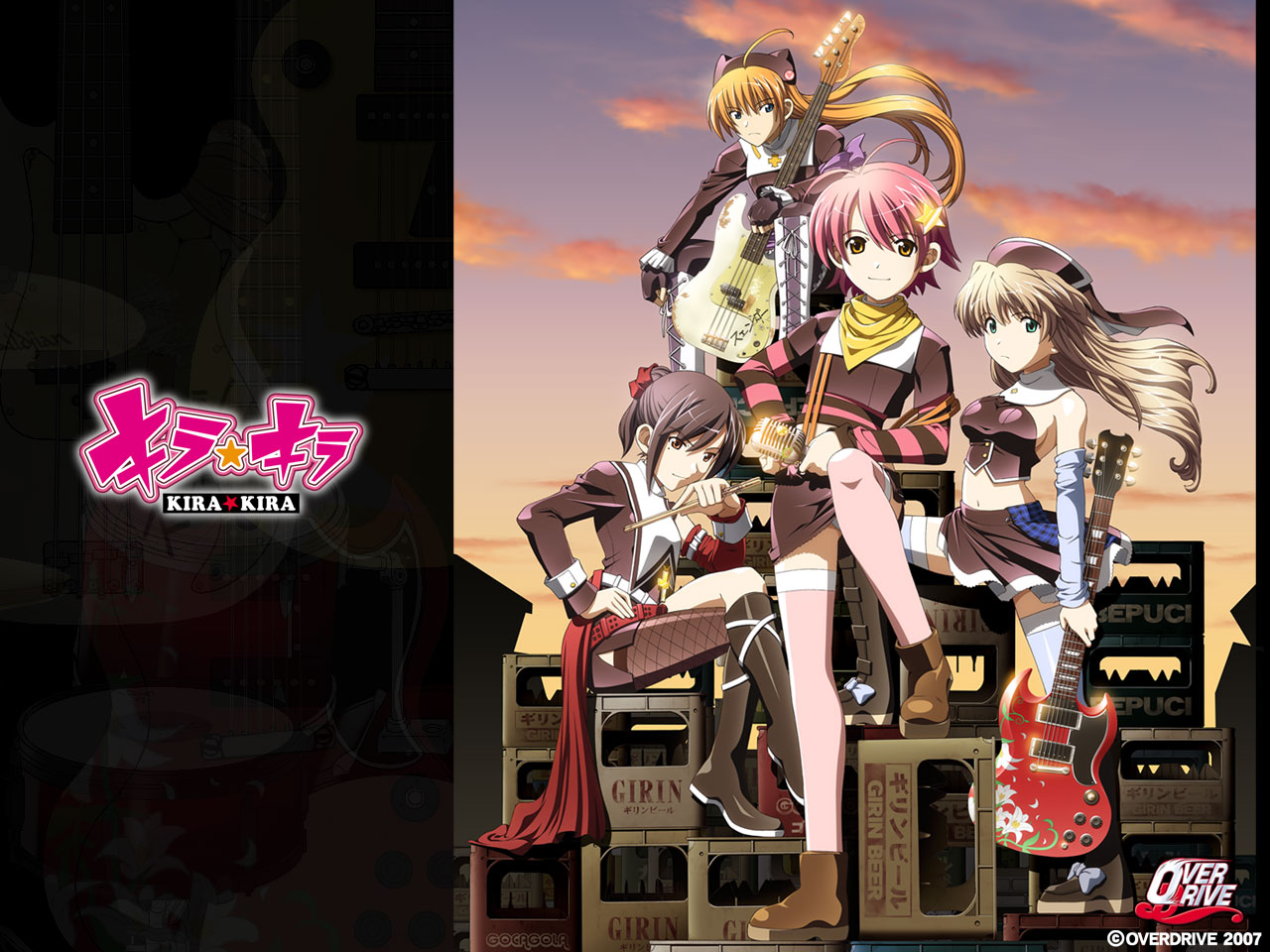 guitar, instrument, isurugi_chie, kashiwara_sarina, kira_kira, maejima_shikanosuke, shiino_kirari