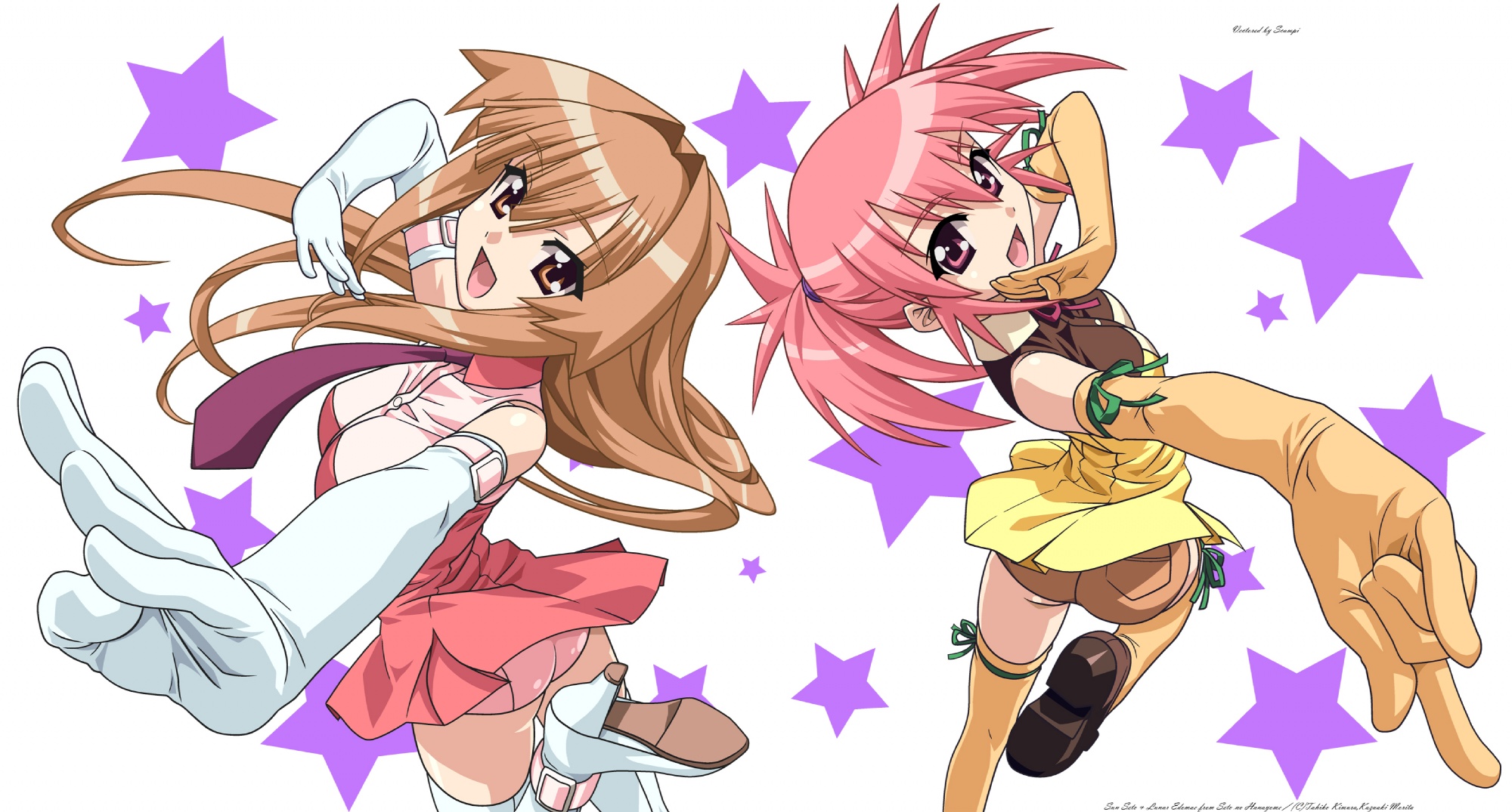 brown_eyes, brown_hair, edomae_luna, pink_eyes, pink_hair, seto_no_hanayome, seto_san, stars