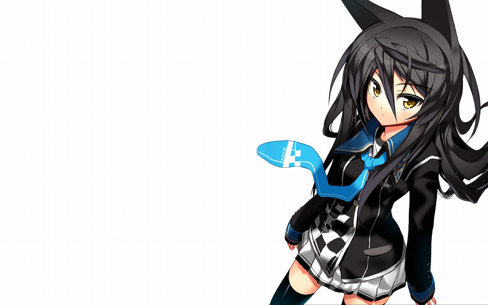 animal_ears, black_hair, blush, ch@r, long_hair, necro-san, original, thighhighs
