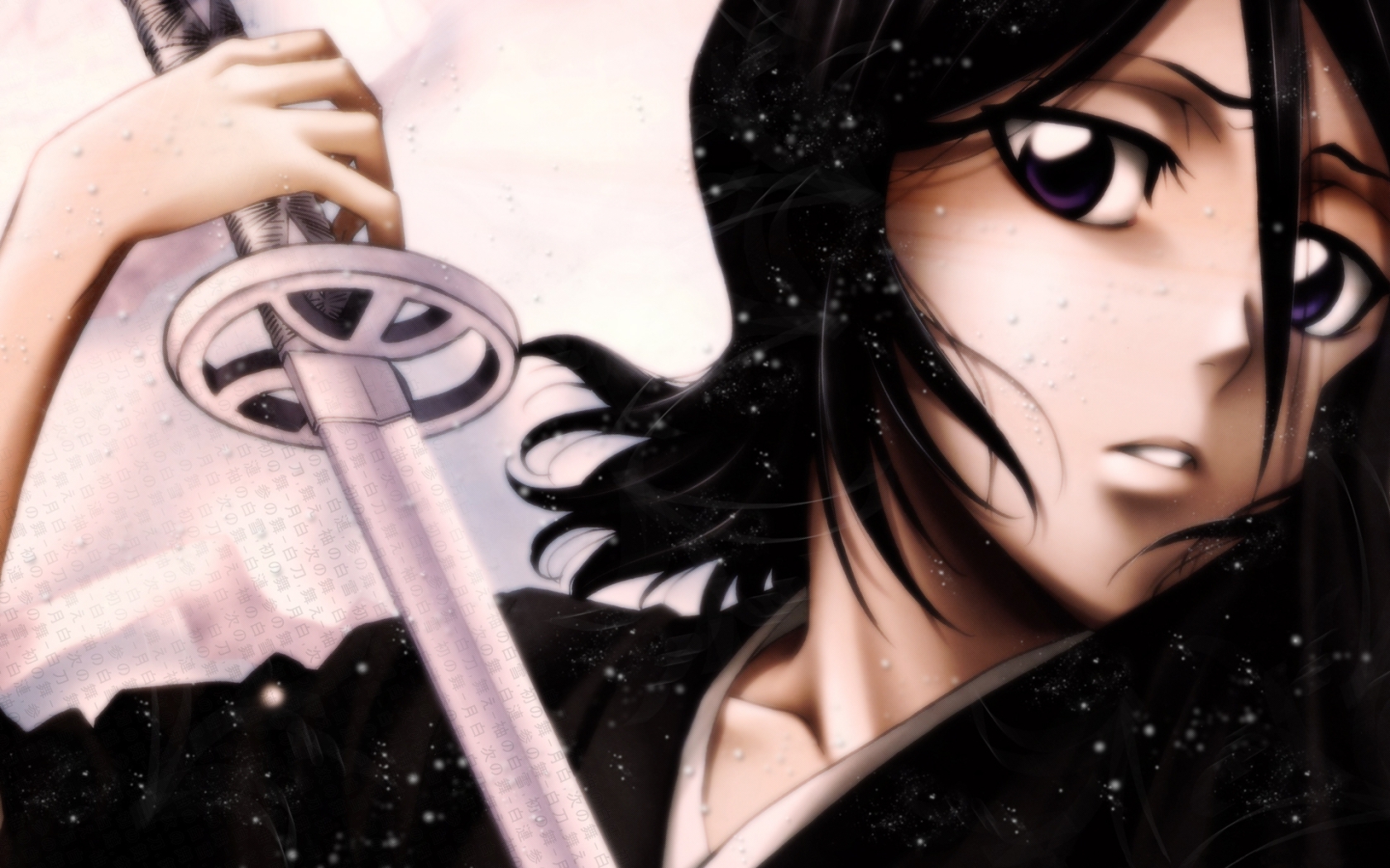 black_hair, bleach, close, kuchiki_rukia, short_hair, sword, weapon