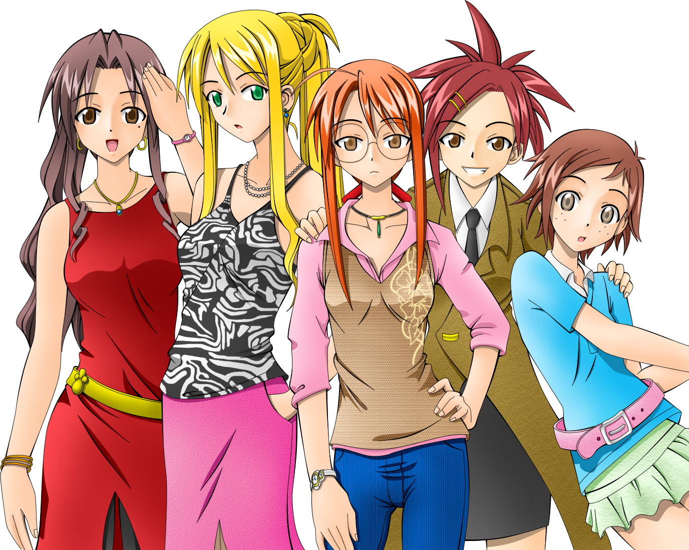 asakura_kazumi, glasses, hasegawa_chisame, mahou_sensei_negima, murakami_natsumi, naba_chizuru, yukihiro_ayaka