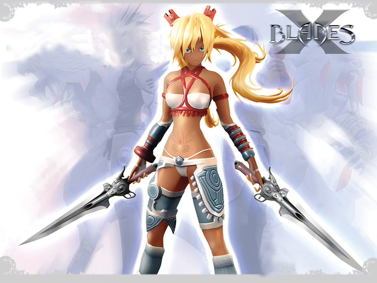 ayumi, bikini, swimsuit, sword, weapon, x-blades