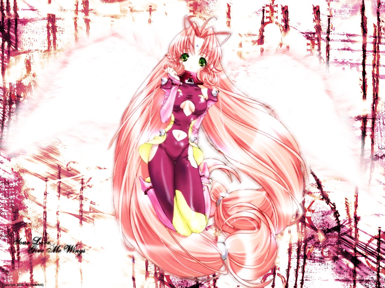 dears, green_eyes, long_hair, miu_(dears), pink