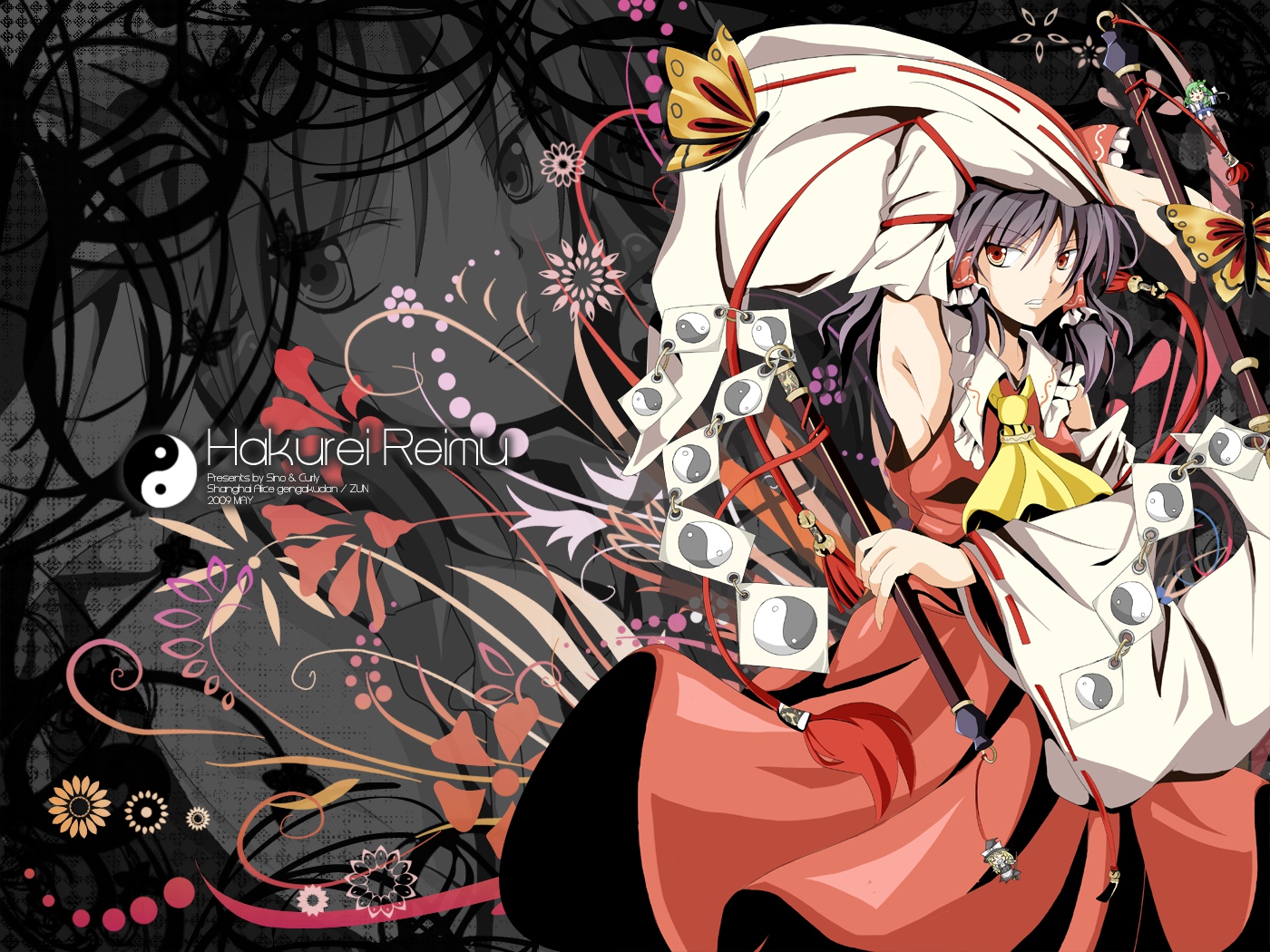 hakurei_reimu, japanese_clothes, kochiya_sanae, miko, sinosino, touhou
