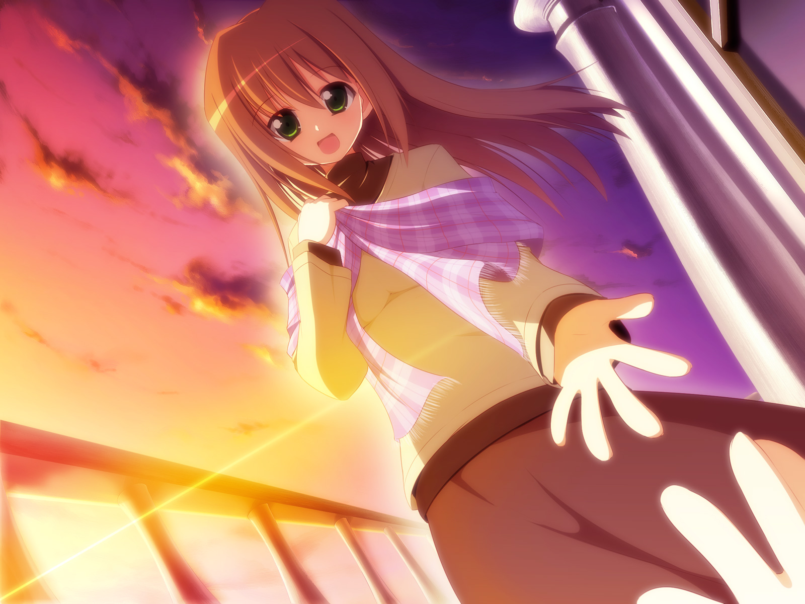brown_hair, green_eyes, hayate_no_gotoku, hoppege, long_hair, sanzen'in_yukariko, scarf