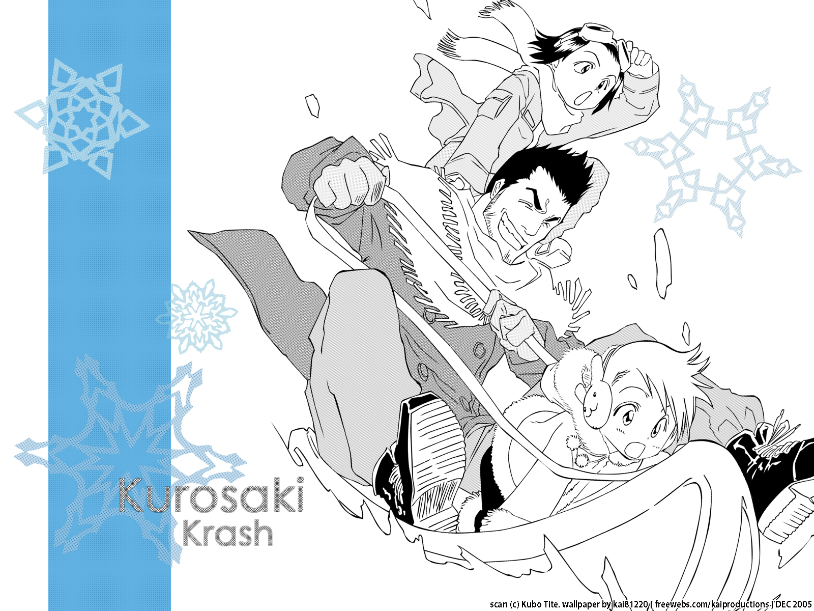 bleach, kurosaki_isshin, kurosaki_karin, kurosaki_yuzu, male, polychromatic