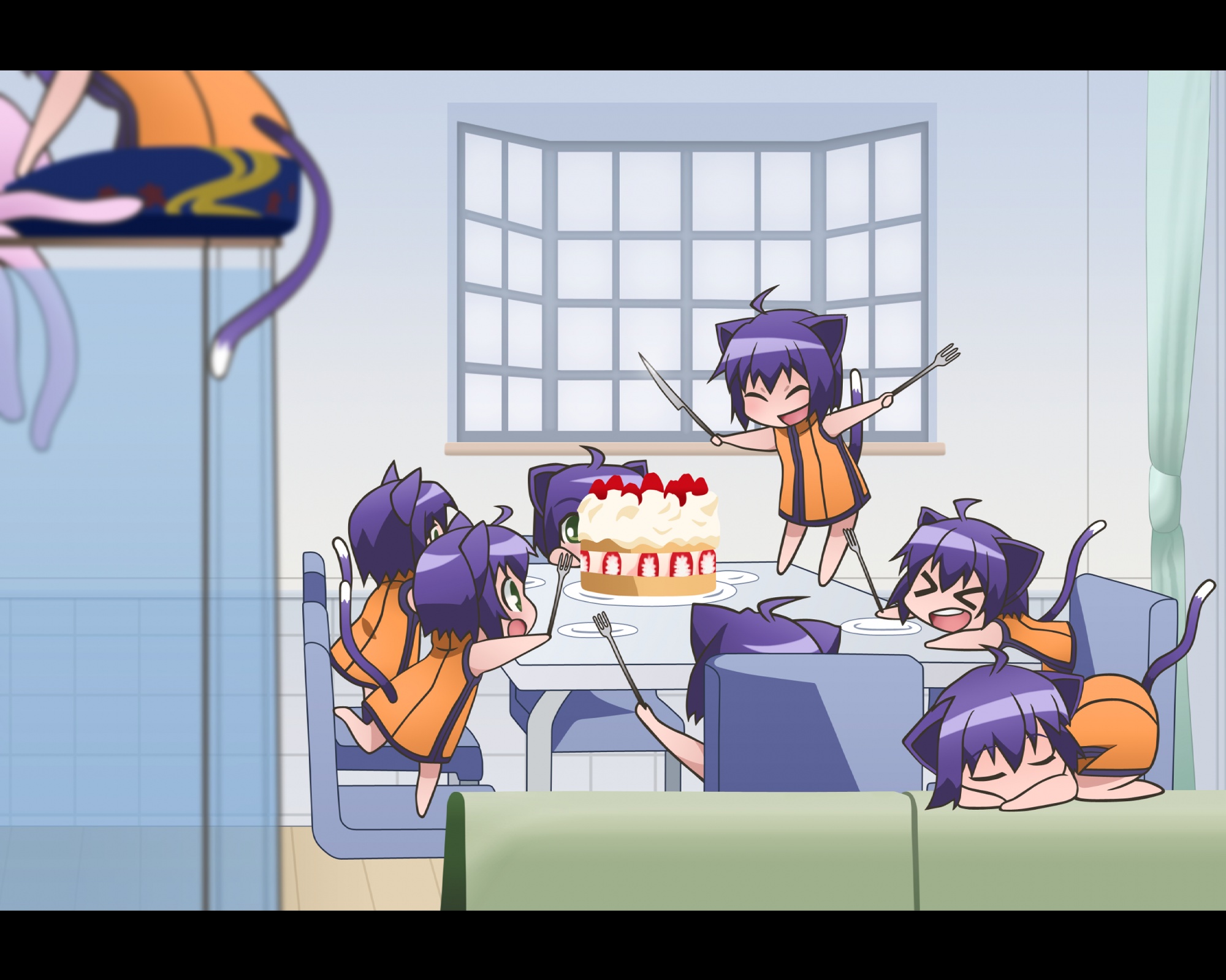 animal_ears, catgirl, chibi, kyouran_kazoku_nikki, midarezaki_kyouka, vector