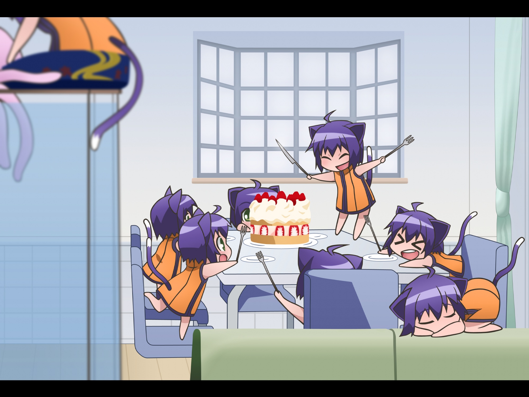 animal_ears, catgirl, chibi, kyouran_kazoku_nikki, midarezaki_kyouka, vector