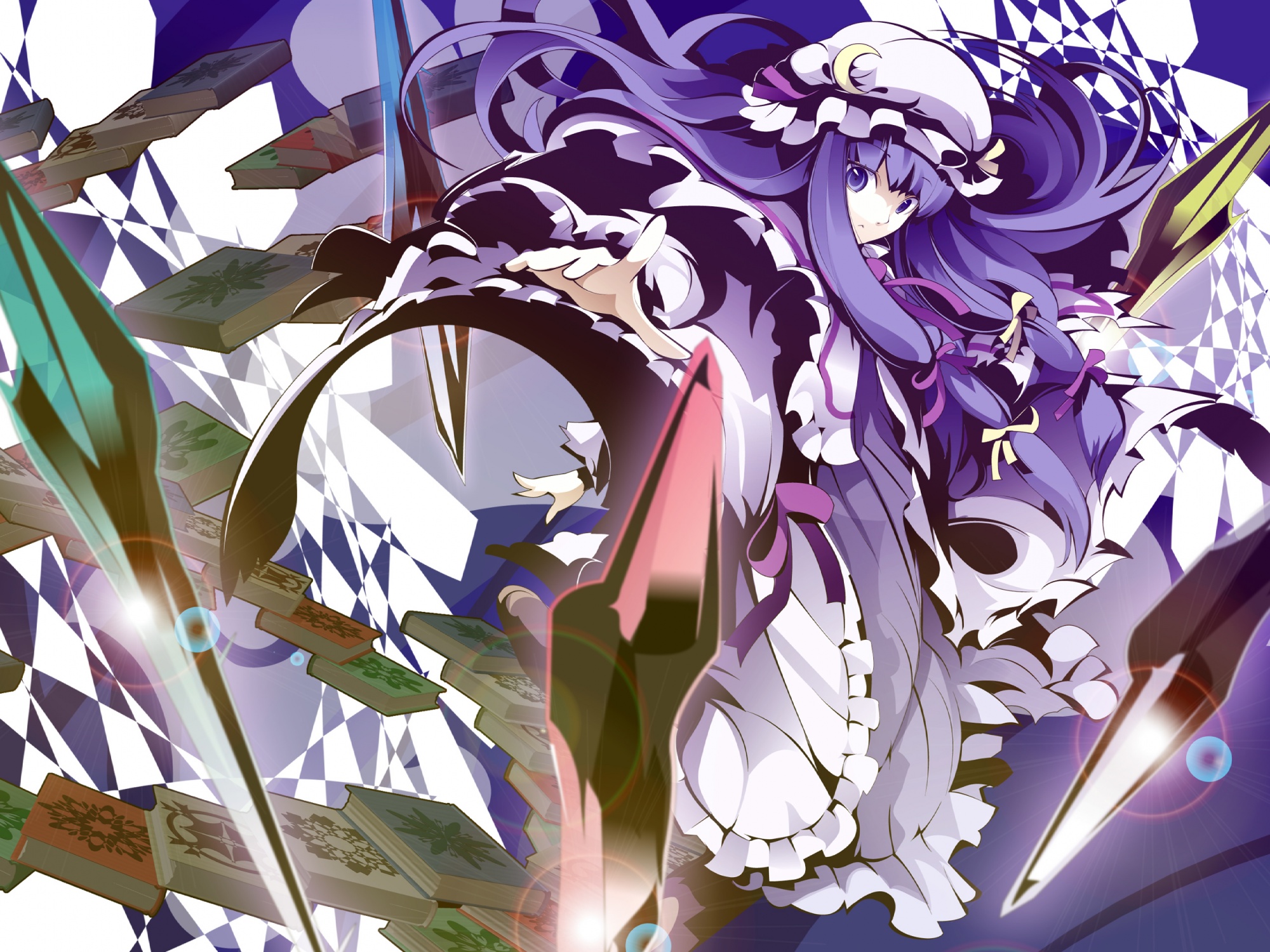 hat, long_hair, mage, magic, patchouli_knowledge, touhou, uki