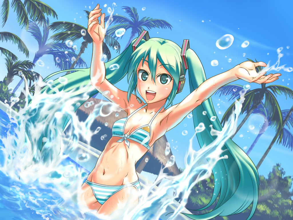 bikini, hatsune_miku, nishiwaki, project_diva, swimsuit, vocaloid