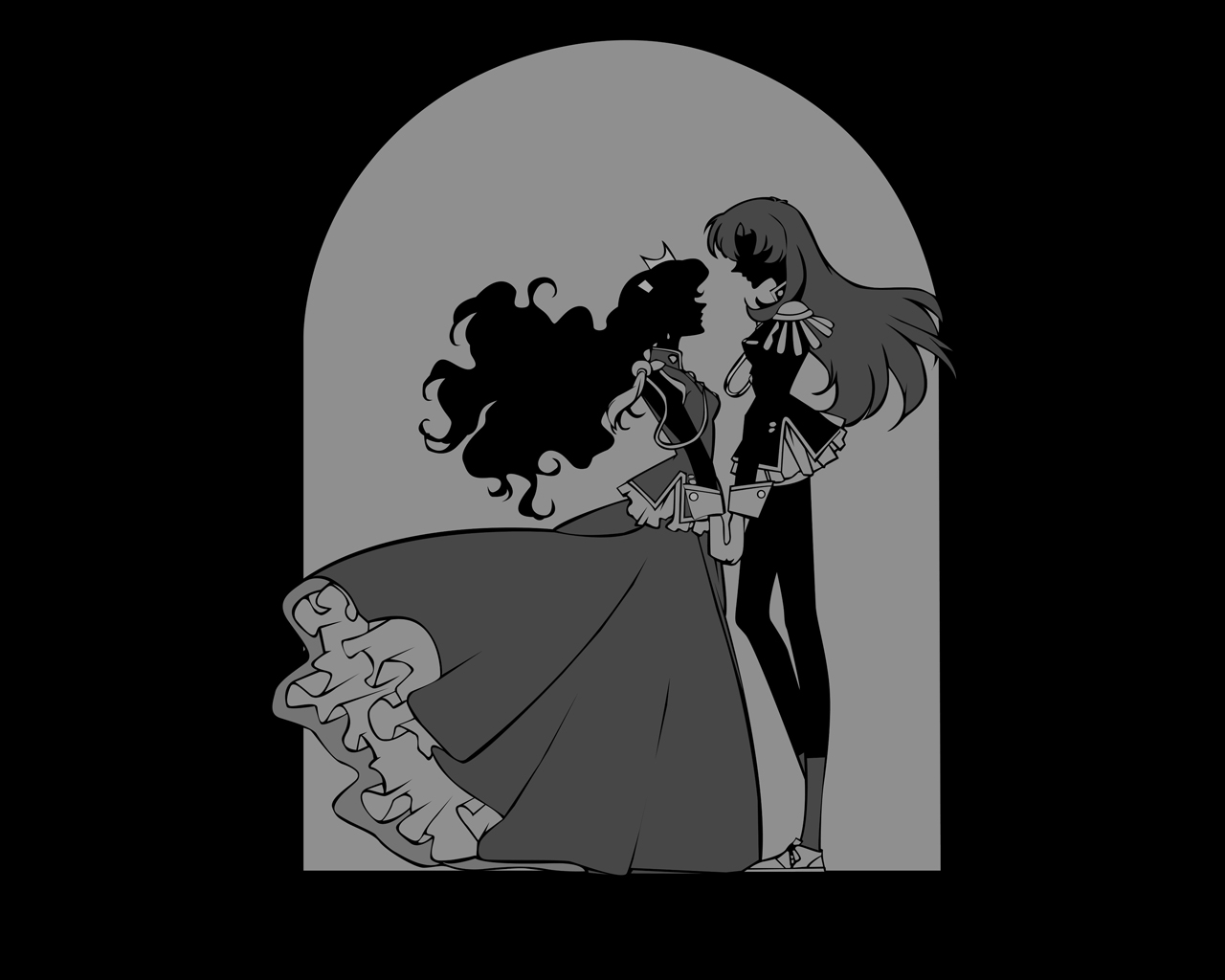 2girls, himemiya_anthy, polychromatic, revolutionary_girl_utena, shoujo_ai, shoujo_kakumei_utena, tenjou_utena