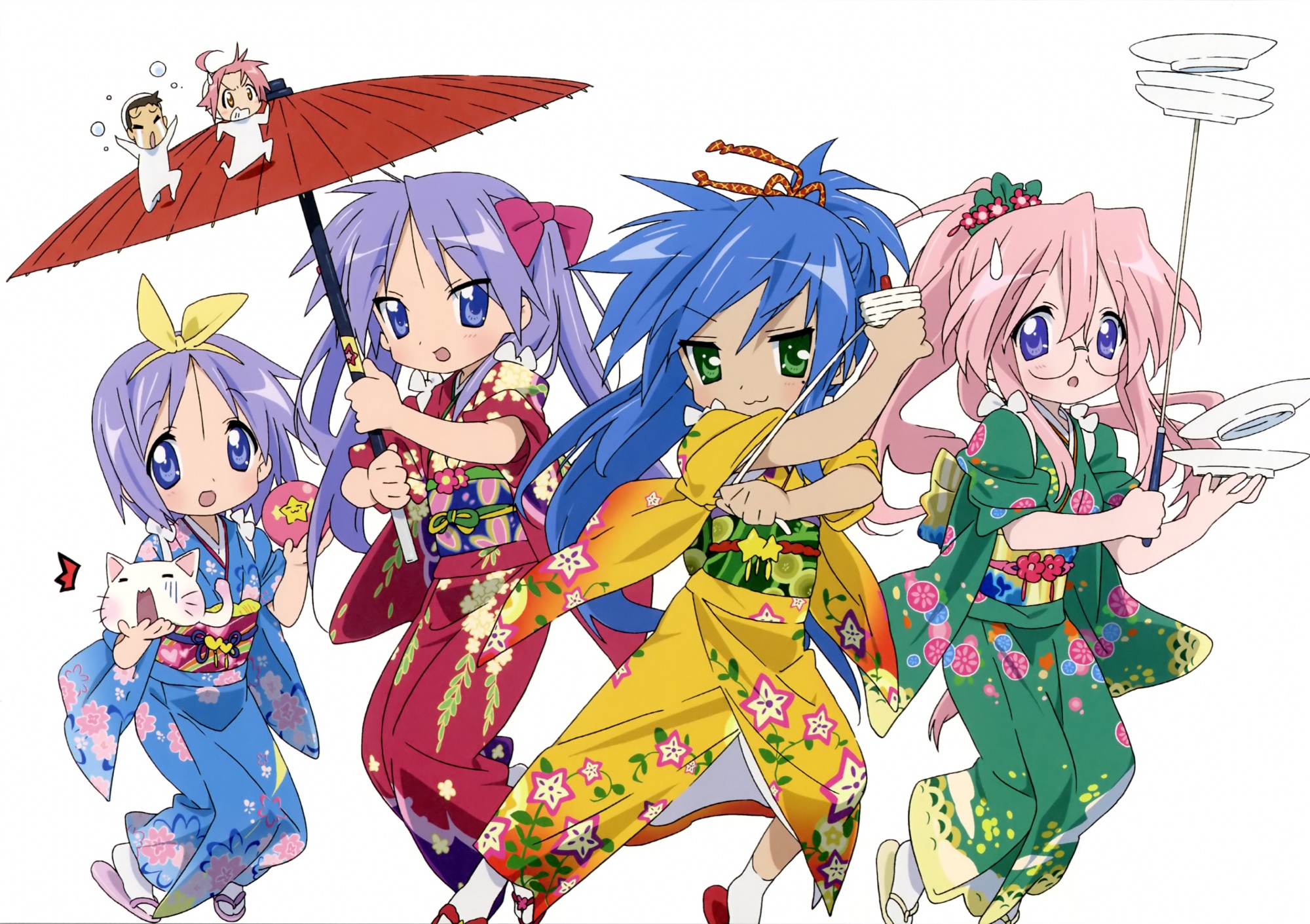 hiiragi_kagami, hiiragi_tsukasa, horiguchi_yukiko, izumi_konata, japanese_clothes, kimono, kogami_akira, lucky_star