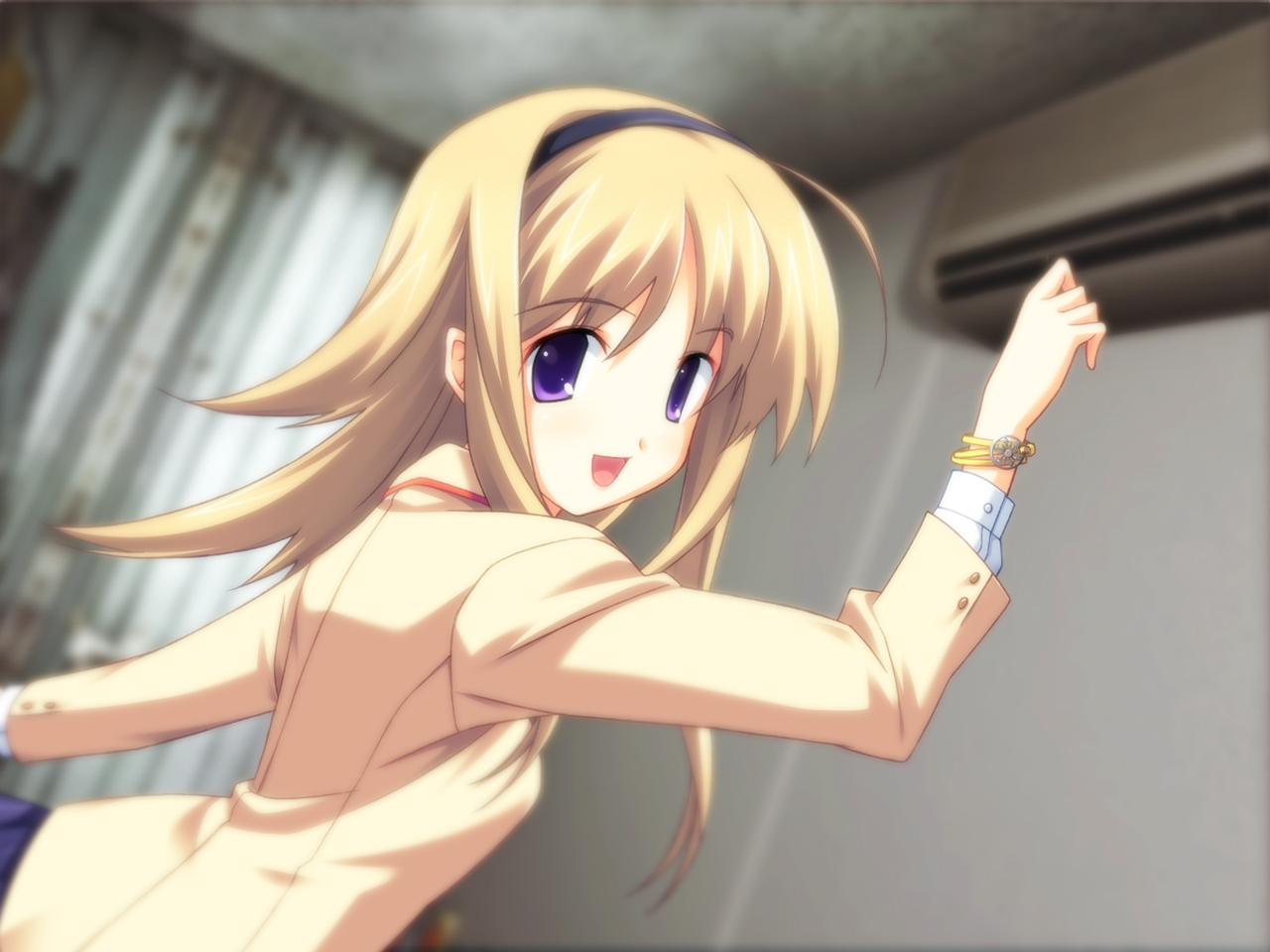blonde_hair, chaos;head, long_hair, mitsumi_sasaki, nishijou_nanami, school_uniform