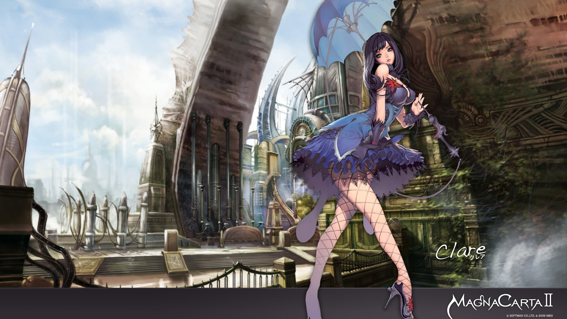 breasts, cleavage, dress, hyung-tae_kim, magna_carta, stockings, umbrella