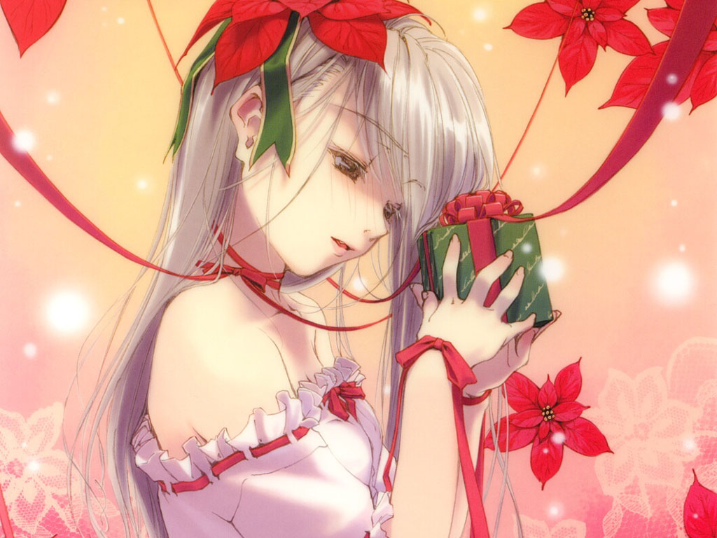christmas, flowers, hidari_(left_side)