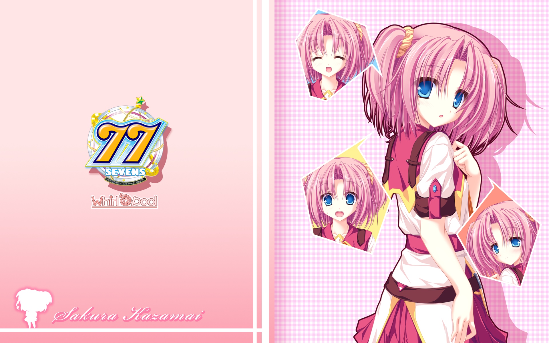 77, blue_eyes, kazamai_sakura, mikagami_mamizu, pink_hair, school_uniform, twintails