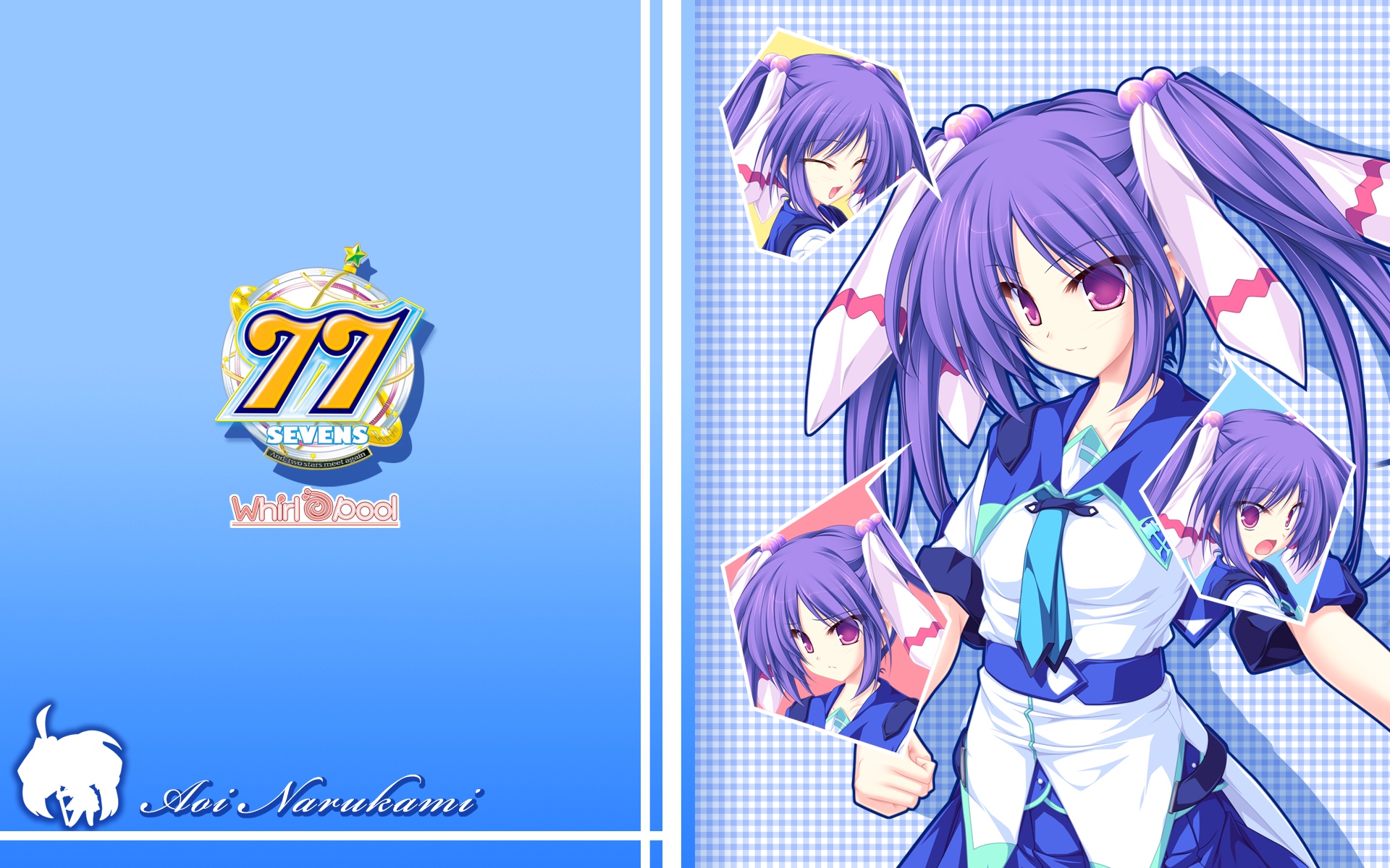 77, narukami_aoi, purple_eyes, purple_hair, school_uniform, tenmaso, twintails