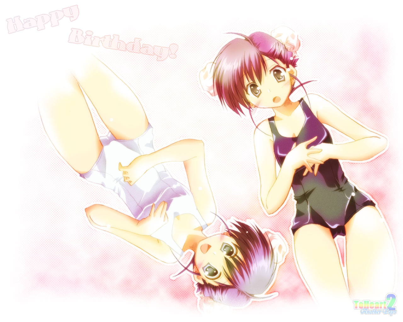 brown_eyes, logo, purple_hair, school_swimsuit, swimsuit, tamaki, to_heart_2_another_days