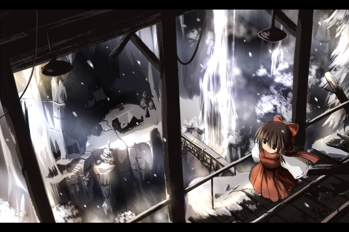 hakurei_reimu, japanese_clothes, mashayuki, miko, snow, touhou, winter