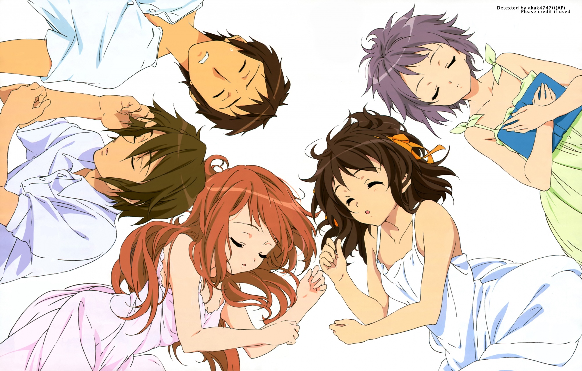 asahina_mikuru, group, koizumi_itsuki, kyon, male, nagato_yuki, nishiya_futoshi, scan