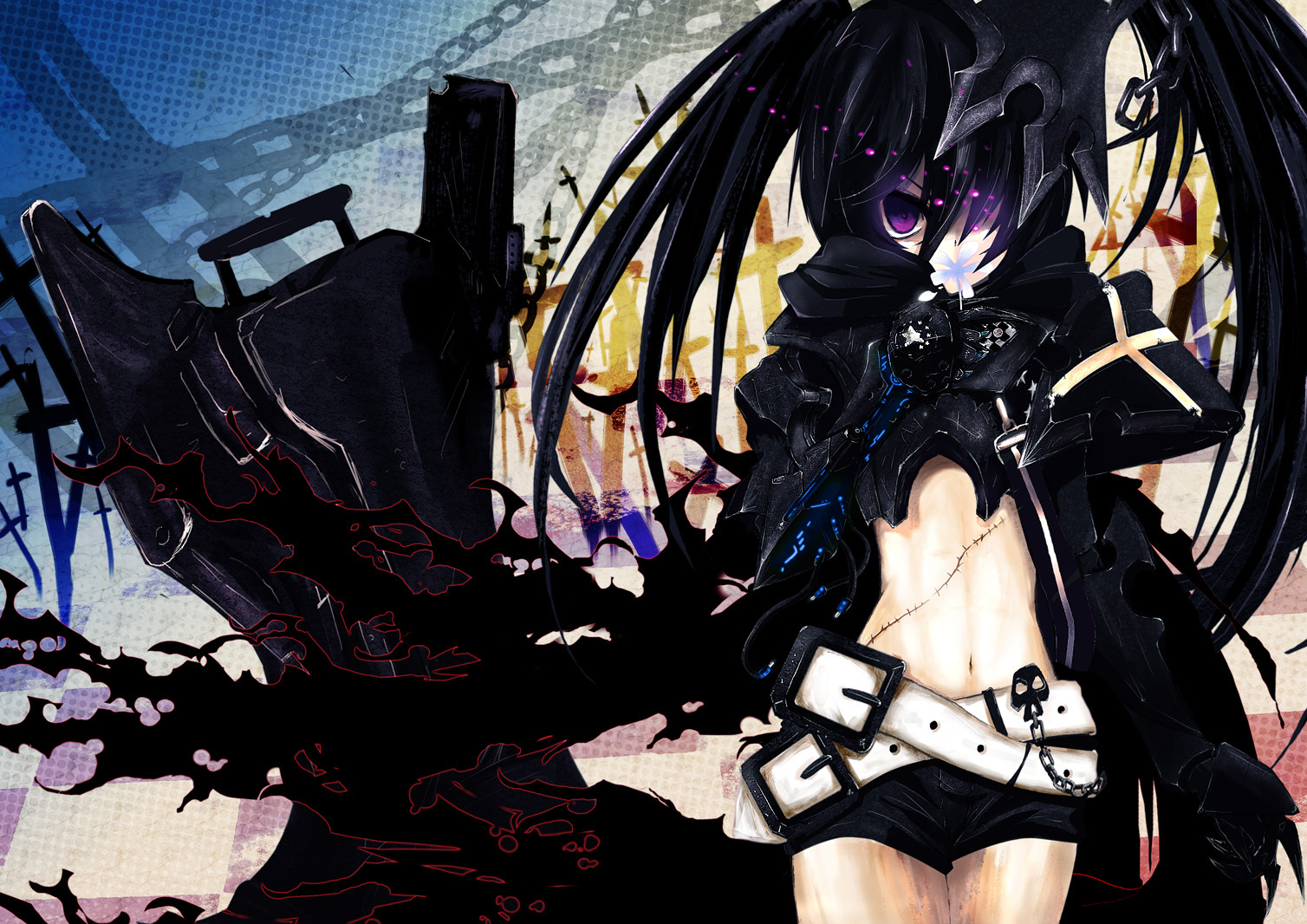 auer, black_rock_shooter, insane_black_rock_shooter